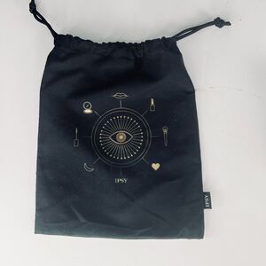 Ipsy Spirituality You're Magic Stars Moon MakeUp Toiletry Bag Black Gold New